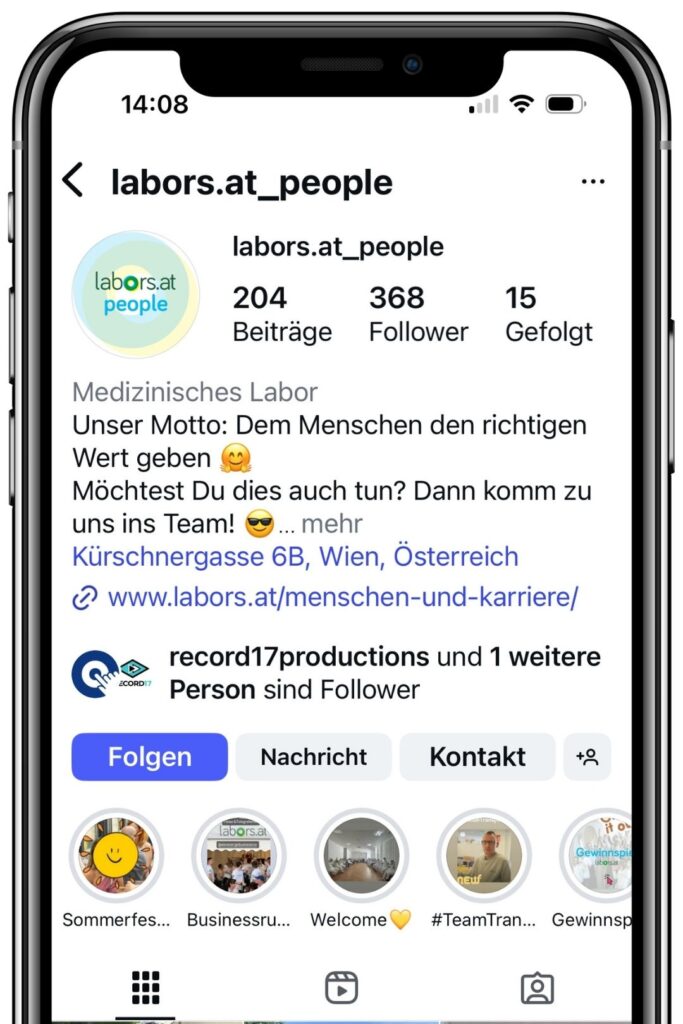 Corporate Influencing Labors.at Corporate Influencing Beispiel 2